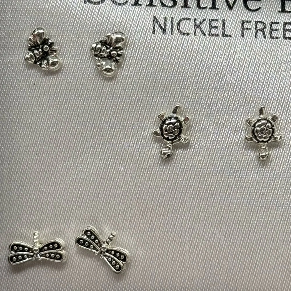 Box Set 5 Pairs Silver Post Earrings